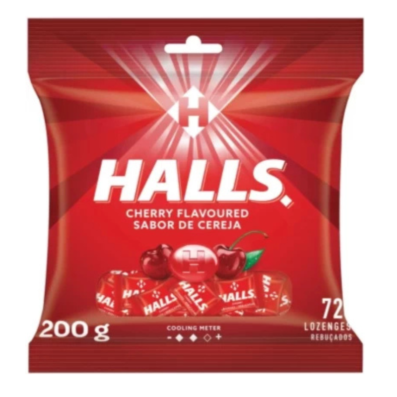 Halls Cherry, Mentholyptus, Fruit Explosion & Xtra Strong Lozenges Pouch (4 x 200 g)