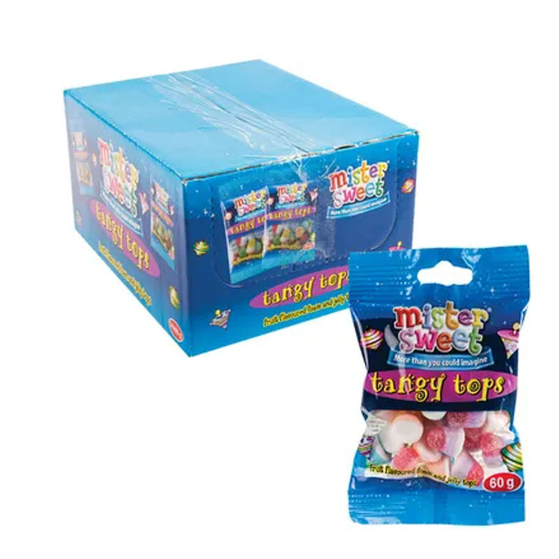 Mister Sweets Tangy Tops Sweets Pouch (24 x 60 g)