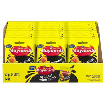 Maynards Original Wine Gums – 24 x 60g | Juicy Fruity Chewy Treats for All Ages Box (24 x 60 g)