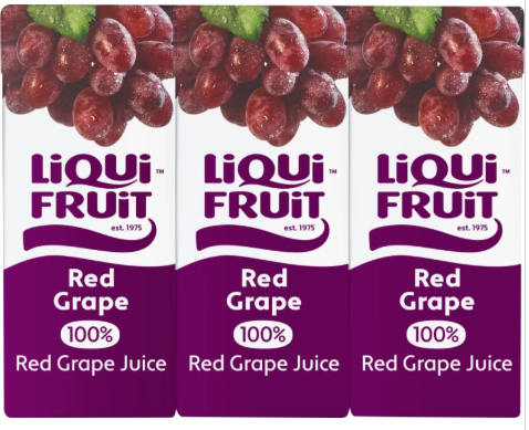 Liqui Fruit Red Grape 100% Fruit Juice Blend (6 x 200ml)