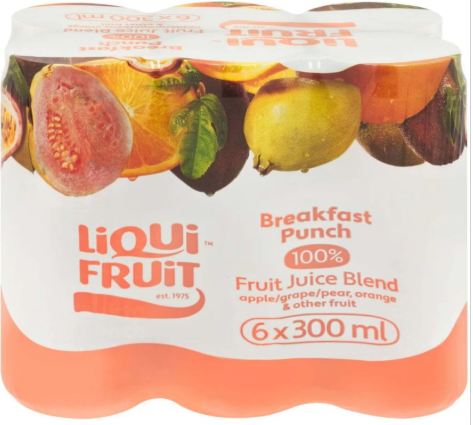 Liqui Fruit Breakfast Punch 100% Fruit Juice Blend (6 x 330ml)