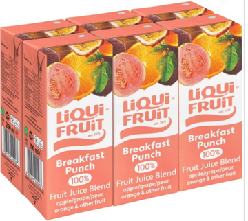 Liqui Fruit Breakfast Punch 100% Fruit Juice Blend (6 x 200ml)