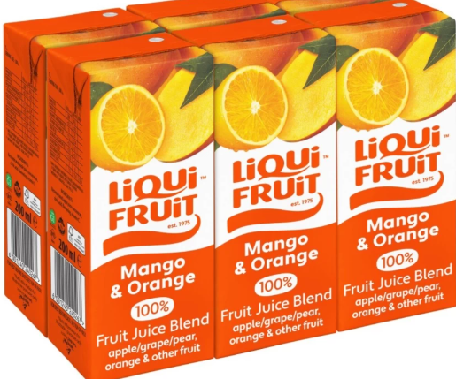 Liqui Fruit Mango & Orange 100% Fruit Juice Blend (6 x 200ml)