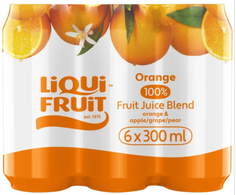 Liqui Fruit Orange 100% Fruit Juice Blend (6 x 300ml)