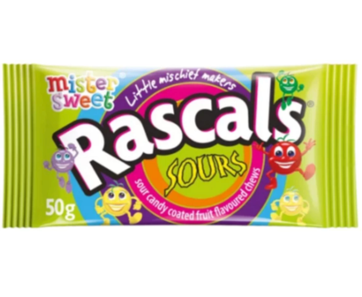 Mister Sweet Rascals Sours Candy Coated Chews (24 x 50g) MYEXPREZZ