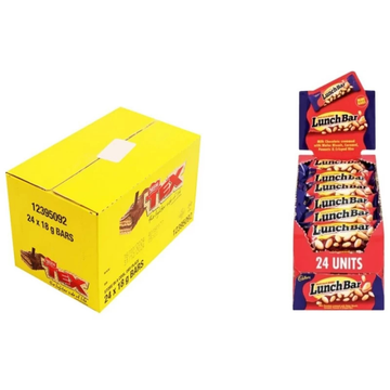 Nestlé & Cadbury Mini Tex Chocolates & Mini Lunch Bars Combo – 48-Piece Treat Pack Milk Chocolate Bars (48 x 22 g)