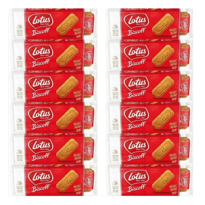 Lotus Biscoff Cookies 12X2P Cookies (700 g, Pack of 12)