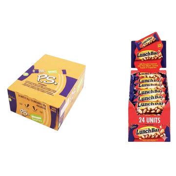 Cadbury PS Bars & Mini Lunch Combo – 48-Piece Treat Pack Box Milk Chocolate Bars (48 x 23 g)