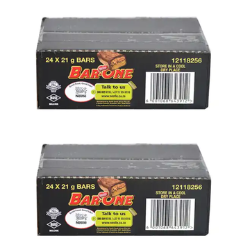 Nestlé 2 Boxes - Mini Bar One Chocolates | Total 48 Bars (24 x 21g Each) | The Energy-Filled Chocolate Treat! Milk Chocolate Bars (48 x 21 g)