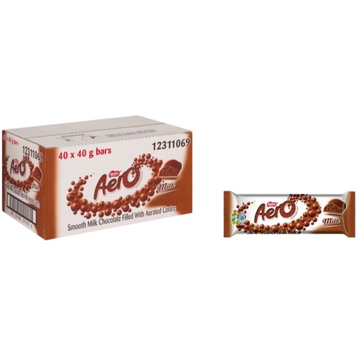 Nestlé Aero Milk Chocolate Bars box – 40 Pack (40 x 40g) Milk Chocolate Bars (40 x 40 g)