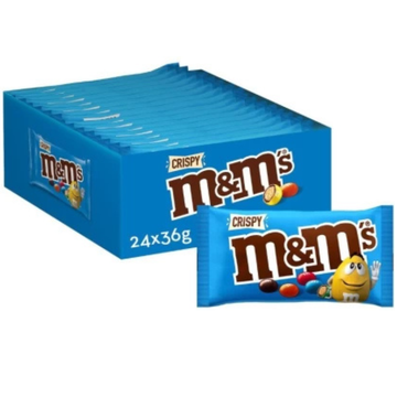 M&Ms Crispy Bulk Value Box | Light, Crunchy & Chocolatey Candy-Coated Treats Milk Chocolate Truffles (24 x 45 g)