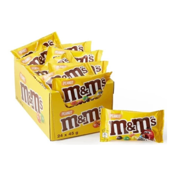 M&Ms Crispy Peanut Value Box | Crunchy, Nutty, Irresistible Treats Milk Chocolate Truffles (24 x 45 g)