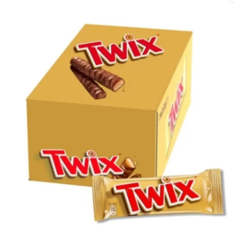 Twix Chocolate Biscuit Twin Bars – Crispy Biscuit, Caramel & Milk Chocolate Delight Milk Chocolate Bars (24 x 50 g)