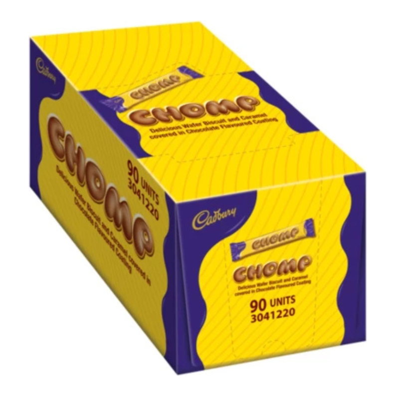 Cadbury Chomp Wafer and Caramel Milk Chocolate Bars (90 x 35 g)