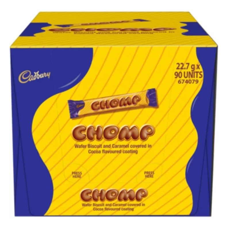 Cadbury Chomp Wafer and Caramel Milk Chocolate Bars (90 x 35 g)