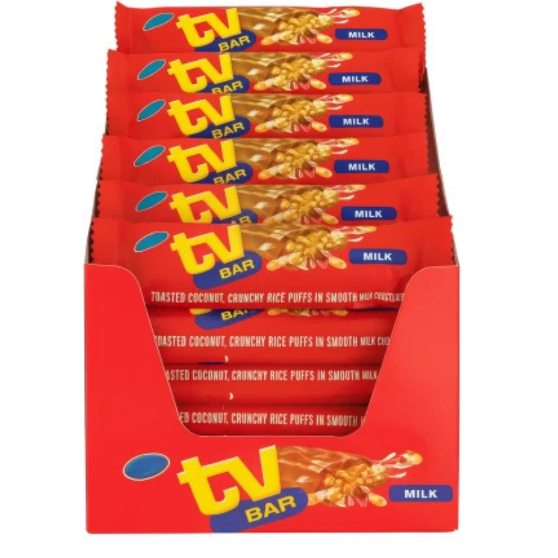 Beacon TV Bar Milk – Crunchy Rice Puffs & Coconut in Milk Chocolate Milk Chocolate Bars (40 x 47 g)