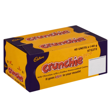 Cadbury Crunchie | Golden Honeycomb Crunch Covered in Creamy Milk Chocolate Milk Chocolate Bars (40 x 40 g)