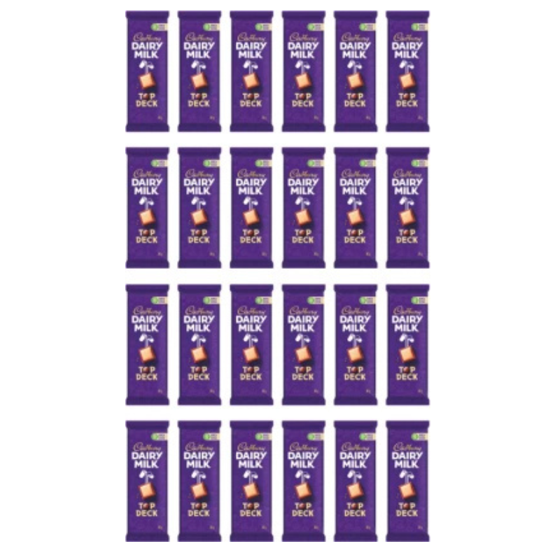 Cadbury Dairy Milk Top Deck Chocolate Bars – 24 Pack Milk Chocolate Slabs (24 x 80 g)