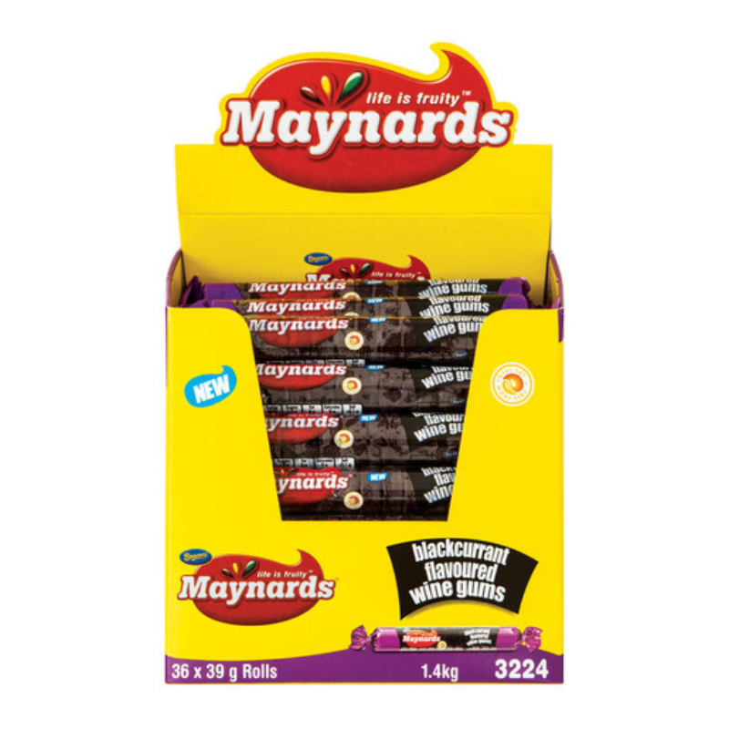Maynards Black Wine Gum Carton (36 x 39 g)