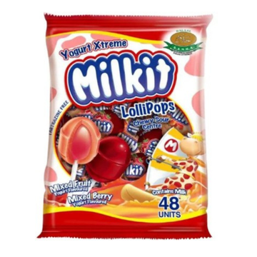 Milkit Lollipops Mixed Fruit Yoghurt Extreme Flavoured 48 Pouch (1 kg)