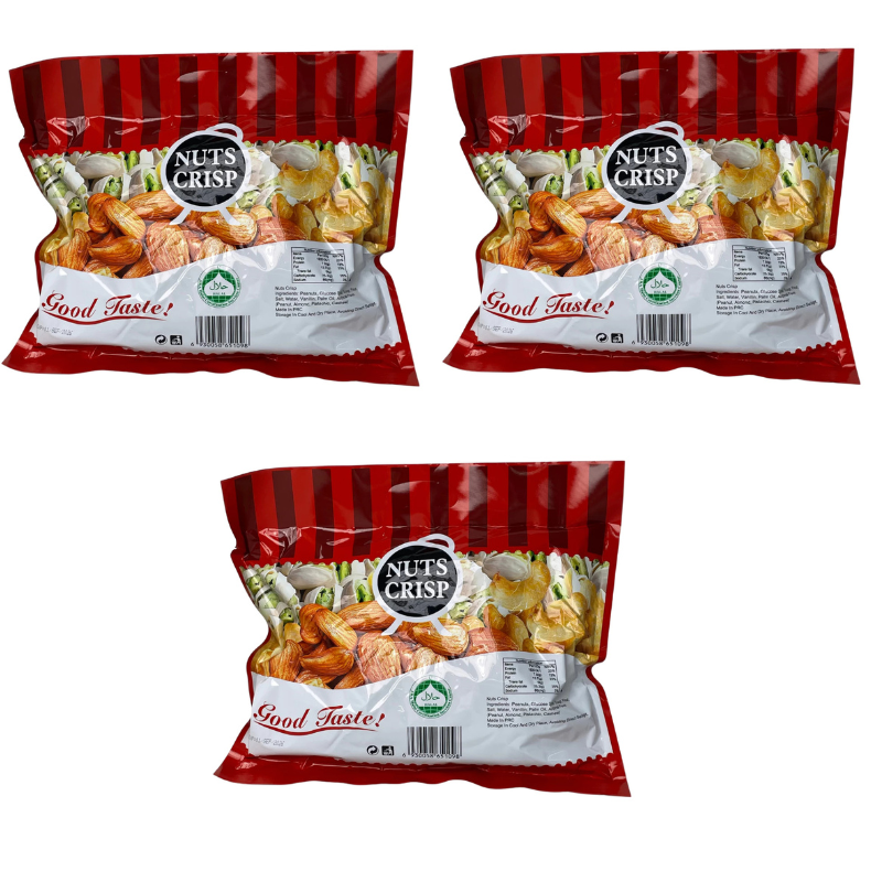 Nuts Crisp 3 x 500g Peanut Crunch Sweets – Crunchy & Nutty Goodness Bag (3 x 500 g)