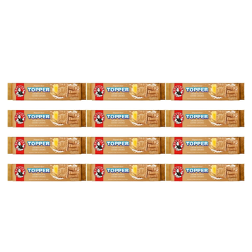 Bakers Topper Custard Flavoured Cream Filled Biscuit (125 g, Pack of 12)