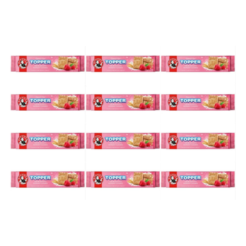 Bakers Topper Raspberry Flavoured Cream Filled Biscuit (125 g, Pack of 12)